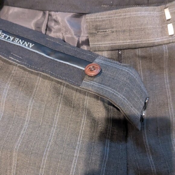 Anne Klein Light Wool Pinstripe trouser - mid-rise - Wool - 4P - Picture 5 of 6